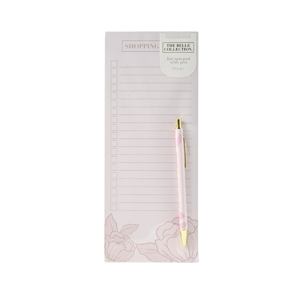 Belle Collection List Notepad with Pen - ROSE
